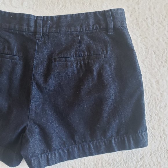 LOFT Chino Mid Rise Dark Wash Denim Shorts Blue SZ 27/4 - Picture 8 of 15